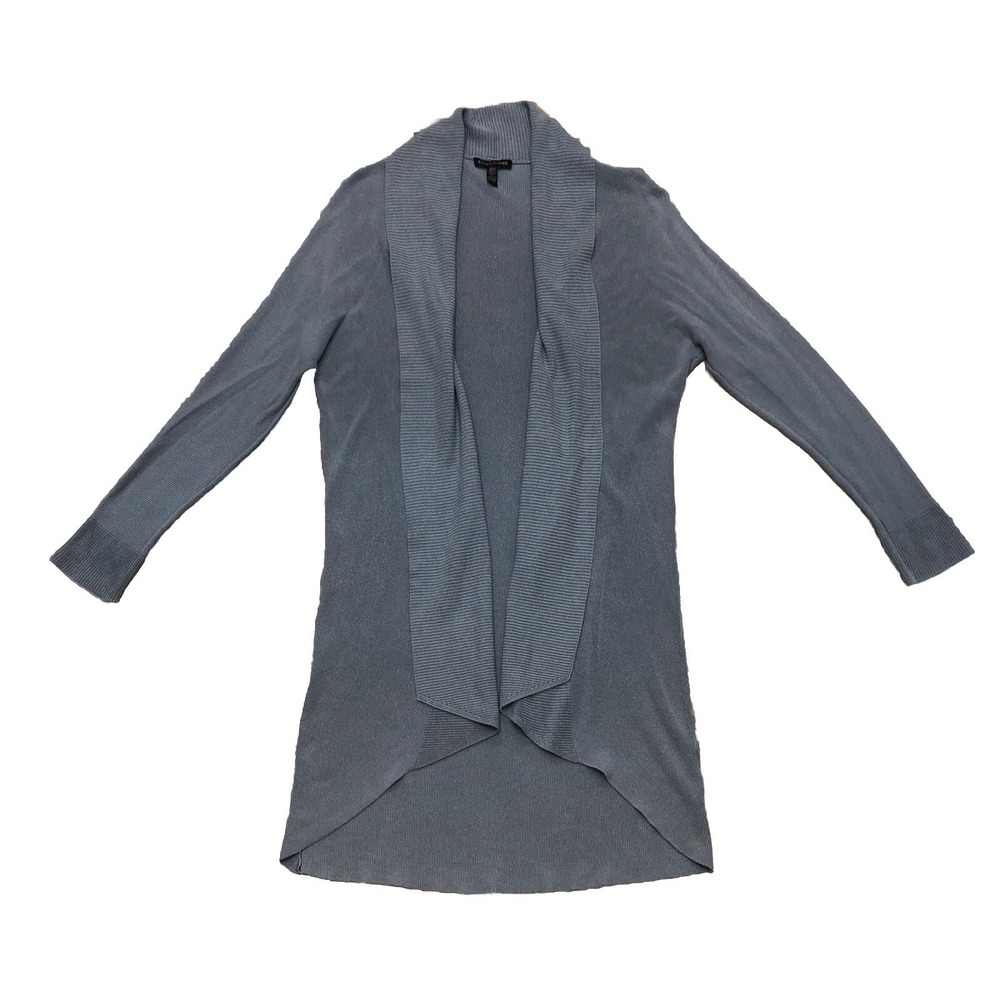 Eileen Fisher‎ Cardigan S Dusty Blue Open Front High Low Knit Tencell Lyocell